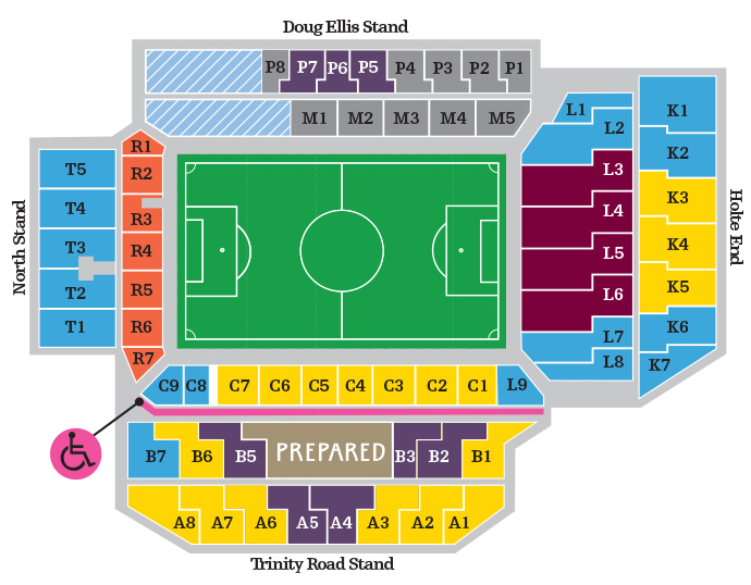 Holte End Seating Plan